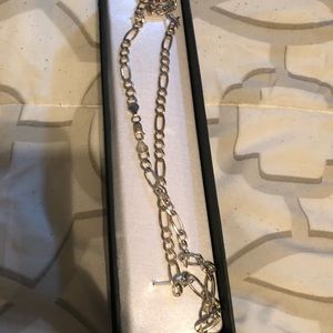 Silver Italy Figaro Chain with Jewellery Box + 1 Day Shipping